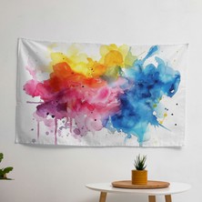 Soyut Sanat Duvar Örtüsü -  Pamuk Sırt, Polyester Ön - Canlı Renkler - Yatak Odası, Oturma