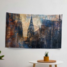 Empresyonist Rouen Katedrali Duvar Örtüsü -  Pamuk Sırt, Polyester Ön, Ranforce Kumaş,
