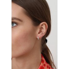 Kadın 925 Ayar Üçgen Taşlı Küpe