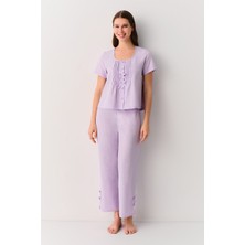 Suwen Candy Gömlek Yaka Pijama Takımı