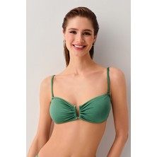 Suwen Metal Aksesuarlı Straplez Bikini Üst