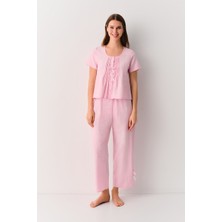 Suwen Candy Gömlek Yaka Pijama Takımı