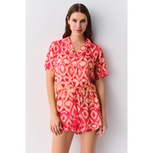 Suwen Perla Gömlek Yaka Şort Pijama Takımı