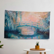 Empresyonist Claude Monet Söğüt Ağaçları Duvar Örtüsü - %100 Pamuk Sırt, Polyester Ön - Canlı