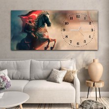 Marpanya Yatay Saatli Yandan Vatan Temalı Cam Tablo YSYV035