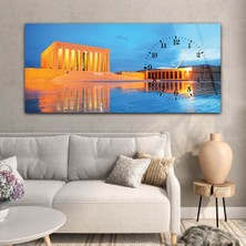 Marpanya Anıtkabir Yatay Saatli Yandan Vatan Temalı Cam Tablo YSYV001