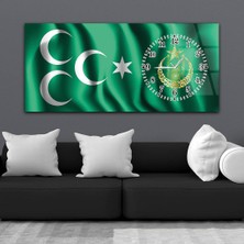 Marpanya Yatay Saatli Yandan Vatan Temalı Cam Tablo YSYV011