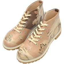 Kadın Vegan Deri Kahverengi Fermuarlı Kısa Bot - Lady Butterfly Tasarım