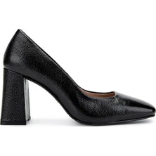 Tamer Tanca Kadın  Deri Siyah Topuklu Ayakkabı 1129 001 Bn Ayk Y25 Sıyah Bnck