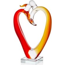 Lamedore Heart Shape Couple Yellow Red Glass Decor 17,5 x 8 x 29  cm