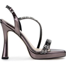 Tamer Tanca Kadın Vegan Gri Topuklu Ayakkabı 1131 200 Bn Ayk Y25 Antrasıt