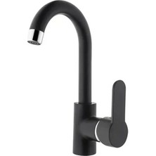 Gms Zirve Mix Kuğu Lavabo Bataryası Siyah ZRV301K