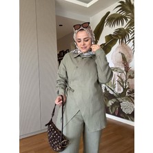 Kimona Müslin Pamuklu Gömlek Takım Yeşil
