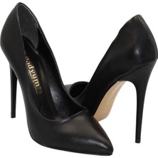 Celira Siyah Cilt Topuklu 10 cm Kadın Stiletto Ayakkabı