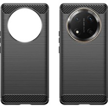 Microcase Honor Magic 7 Lite / HONORX60 Pro 5G/HONORX9C 5g ile Uyumlu Brushed Carbon Fiber Silikon Kılıf - Siyah AL3332