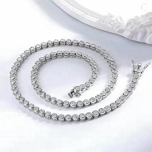 Gümüş 3 mm Sıvama Su Yolu Kolye