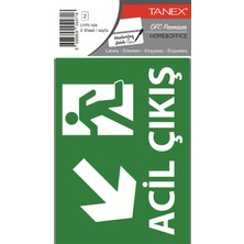 Tanex UYR-104 Acil Çıkış Etiketi 2 Li Paket