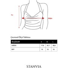 Boyundan Bağlamalı Degaje Yaka Crop Siyah