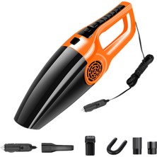 Luxuriles Mini 120W Araba Elektrikli Süpürgesi 3600MBAR Emiş Islak ve Kuru Kullanım Gücü Elde Taşınabilir Siyah&turuncu (Yurt Dışından)
