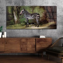 Marpanya Yatay Ortadan Saatli  Sanat ve Doğa Temalı Cam Tablo YSOS017