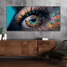 Marpanya Yatay Ortadan Saatli  Sanat ve Doğa Temalı Cam Tablo YSOS074
