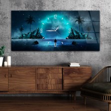 Marpanya Yatay Saatli Ortadan Sanat Temalı Cam Tablo YSOS126