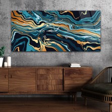 Marpanya Yatay Ortadan Saatli  Sanat ve Doğa Temalı Cam Tablo YSOS027