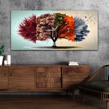 Marpanya Yatay Saatli Ortadan Sanat Temalı Cam Tablo YSOS120