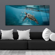 Marpanya Yatay Ortadan Saatli  Sanat ve Doğa Temalı Cam Tablo YSOS006