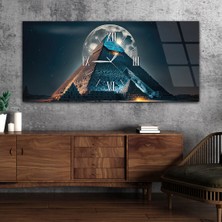 Marpanya Yatay Ortadan Saatli  Sanat ve Doğa Temalı Cam Tablo YSOS105