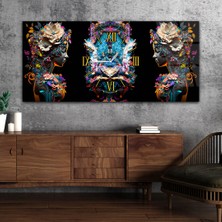 Marpanya Yatay Ortadan Saatli  Sanat ve Doğa Temalı Cam Tablo YSOS065