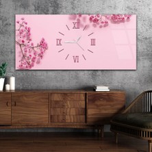 Marpanya Yatay Ortadan Saatli  Sanat ve Doğa Temalı Cam Tablo YSOS089