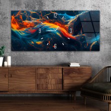 Marpanya Yatay Saatli Ortadan Sanat Temalı Cam Tablo YSOS115