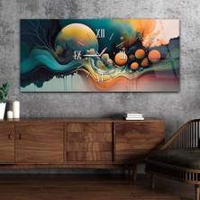 Marpanya Yatay Ortadan Saatli  Sanat ve Doğa Temalı Cam Tablo YSOS084