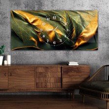 Marpanya Yaprak Desenli Saatli Cam Tablo YSOS136