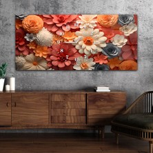 Marpanya Yatay Saatli Ortadan Sanat Temalı Cam Tablo YSOS121