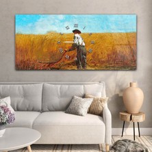 Marpanya Yatay Ortadan Saatli  Sanat ve Doğa Temalı Cam Tablo YSOS003