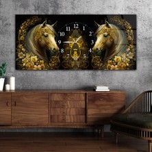 Marpanya Yatay Ortadan Saatli  Sanat ve Doğa Temalı Cam Tablo YSOS069