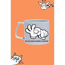 Bu Da Sana Kapak Oslun! Moddo Tasarım Baskılı Beyaz Lüks Sap Kupa Bardak