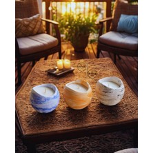 Fiyahome %100 Doğal Soya Wax Mum Seti – El Yapımı Seramik Kaplarda Kokulu 3’lü Kokulu Mum | Sinek Kovucu, Lavanta, Sandalrose,  | Hediye Kutulu