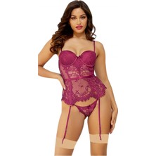 New Dreams Modern Dantelli Şık Elegant Tasarım Jartiyer Gecelik Kombin