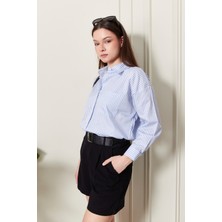 Çizgili Oversize Kadın Gömlek