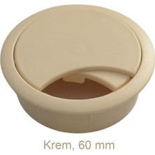 Masa Üstü Kablo Kanalı Deliği Kapağı Krem Masa Kapağı 6 cm
