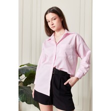 Çizgili Oversize Kadın Gömlek
