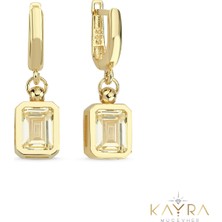 Topaz Taşlı Altın Küpe AHK04