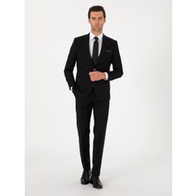 Cacharel Erkek Siyah Slim Fit %100 Yün Klasik Takım Elbise 50306038-VR046