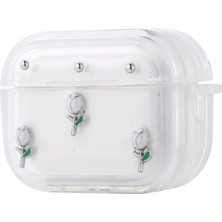 Gpack Airpods Pro 2 Uyumlu Kulaklık Kılıfı Simli Şeffaf Kutup Airbag 44 Yeşil