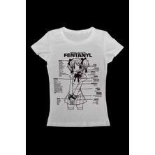 Beyaz Harmful Effect Gotik Y2K Kısa Kollu Crop