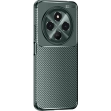 Gpack Tecno Spark 30 Uyumlu Kılıf Negro Karbon Görünümlü Silikon Koyu Yeşil