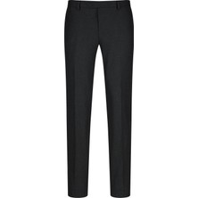 Antrasit Regular Fit Kareli Yandan Cepli Kumaş Pantolon